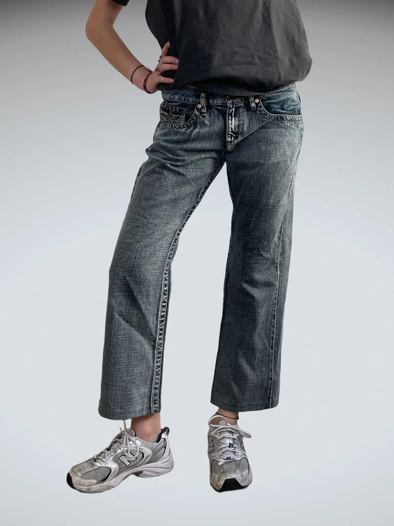raw moves – straight grey jeans (L)