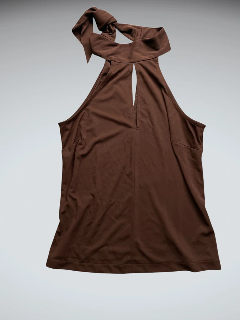 Brown Bow Tie Halter Top (S)