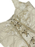 Lingerie Beige Lace-Up Corset Top (XS)