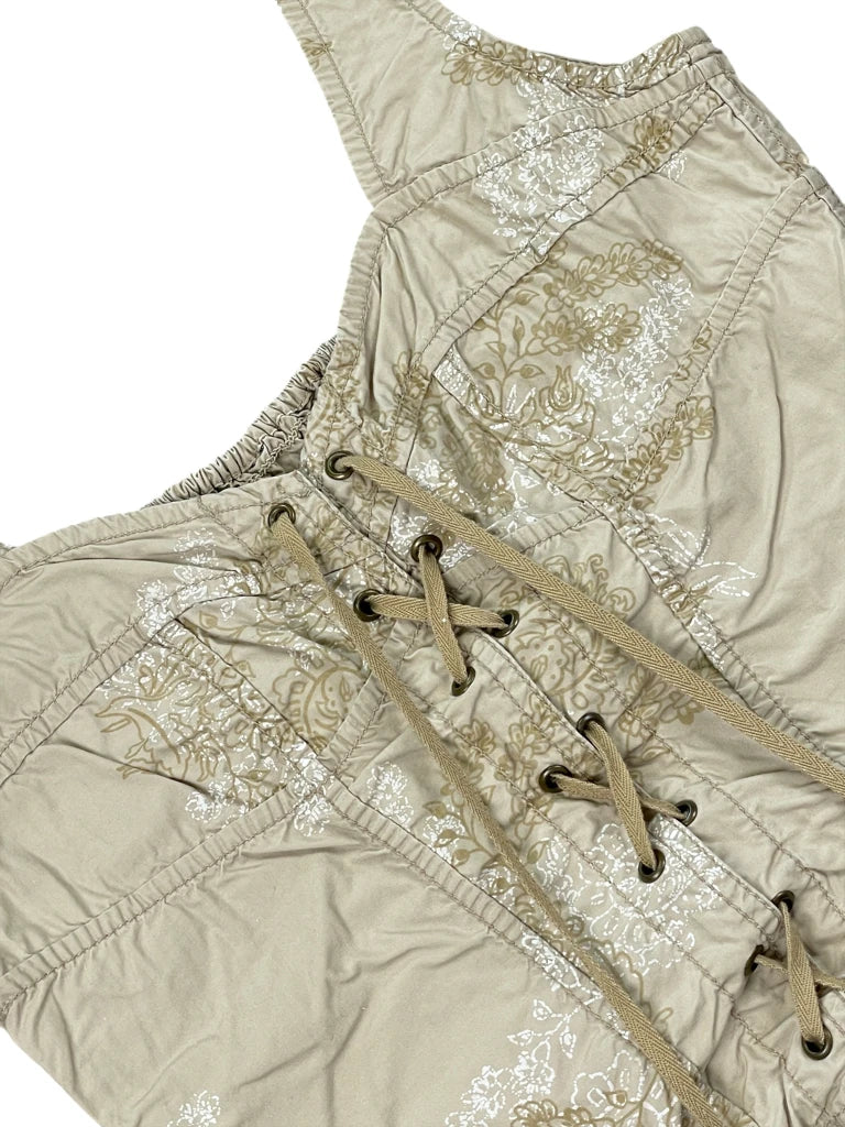 Lingerie Beige Lace-Up Corset Top (XS)