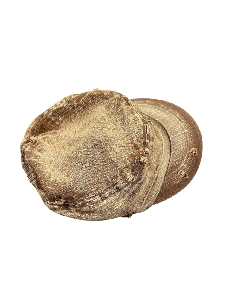 Brown Distressed Eagle Military Cap (ONESIZE)