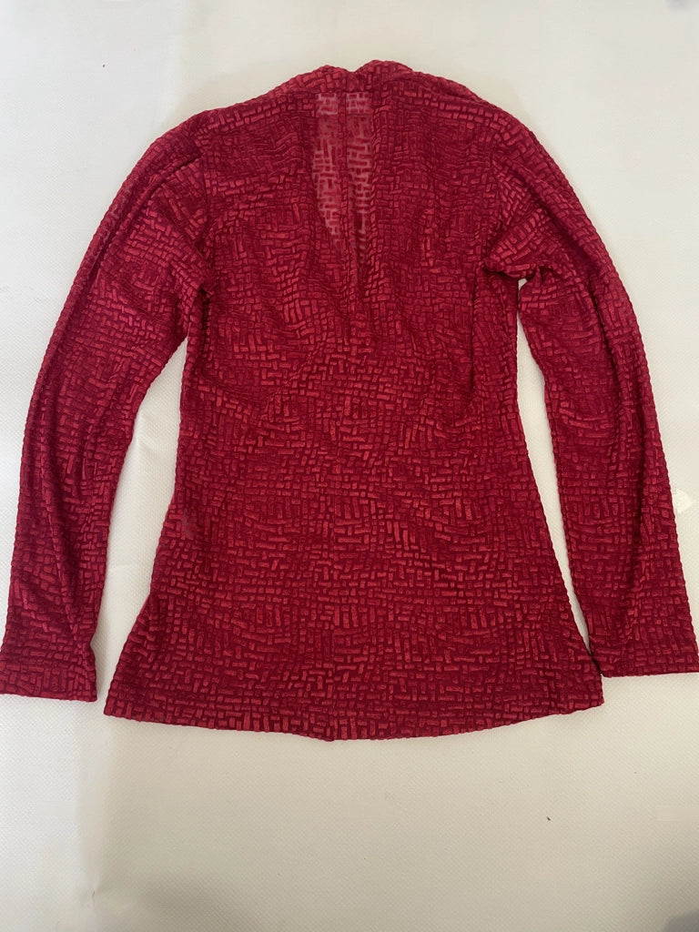 Red Textured Wrap Longsleeve Top (L)