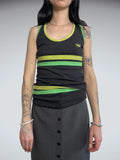 tank top with green striped (M)