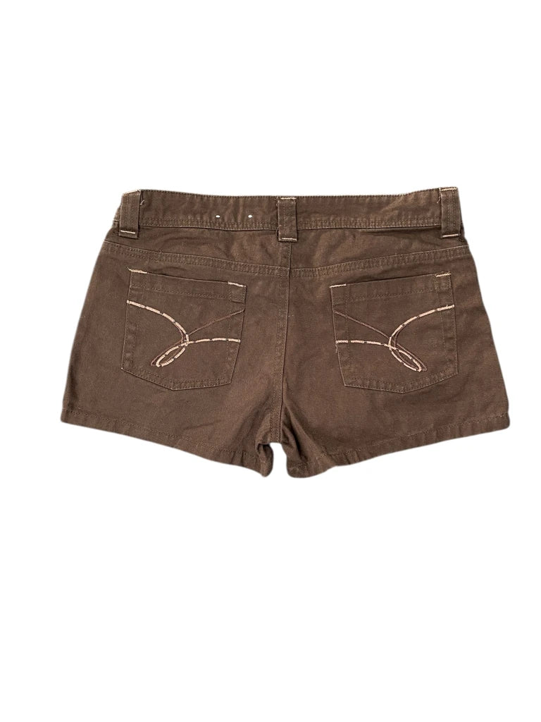 brown denim hotpants (S)