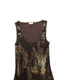 Brown Ombre Sequin Disco Top (S)