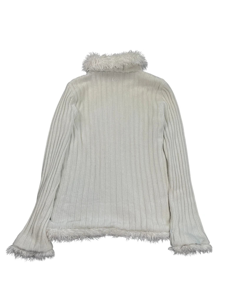 Snow Drift White Zip Sweater (M)