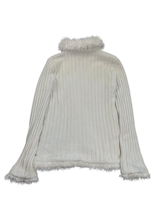 Snow Drift White Zip Sweater (M)