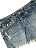 Aeropostale Distressed Blue Vintage Denim Skirt (S)