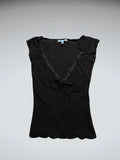 Black Lace Bow Detail Top (S)