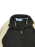 Diss Black Full-Zip Ribbed Sweater (M)