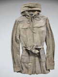 Le Chateau Beige Genuine Leather Coat (XS)