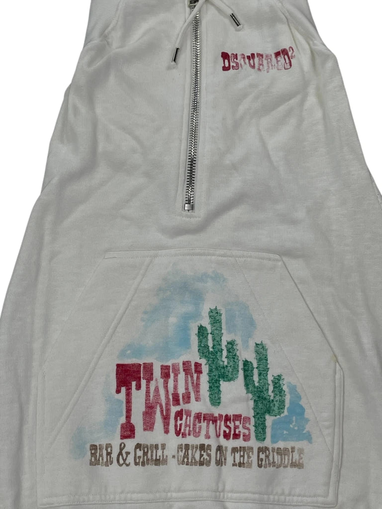 Dsquared White Sleeveless Hoodie Vest (M)