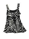 Zebra Print Belted Tunic Top (S)