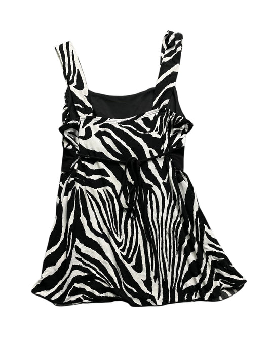 Zebra Print Belted Tunic Top (S)