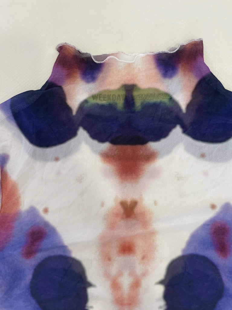 Tie-Dye Sheer Mesh Longsleeve Top (S)