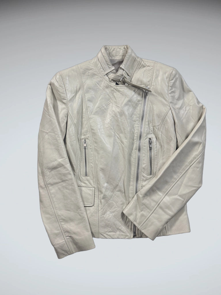 Odemi Melbourne Beige Genuine Leather Jacket (M)