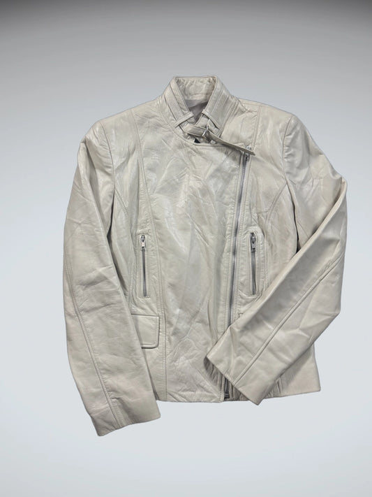 Odemi Melbourne Beige Genuine Leather Jacket (M)