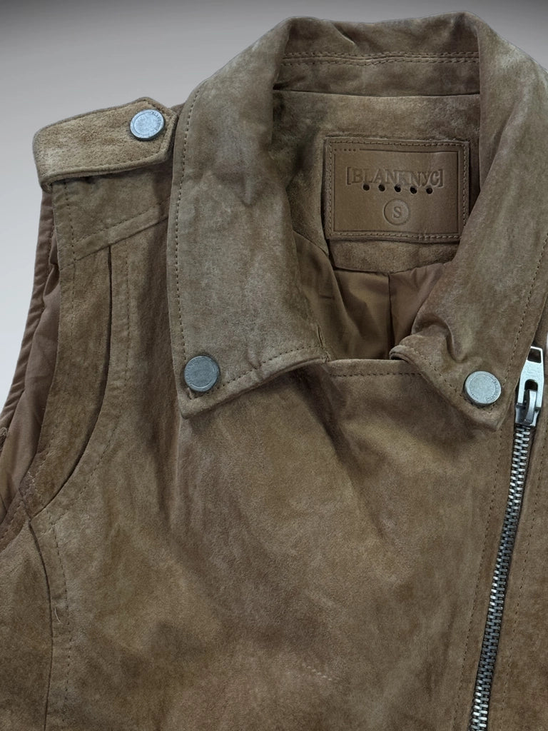 BlankNYC Brown Genuine Leather Vest Women (S)