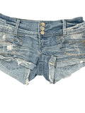 Almost Famous Light Wash Distressed Denim Hotpants (S)