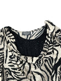 Y2K Zebra Print Cowl-Neck Top (S)