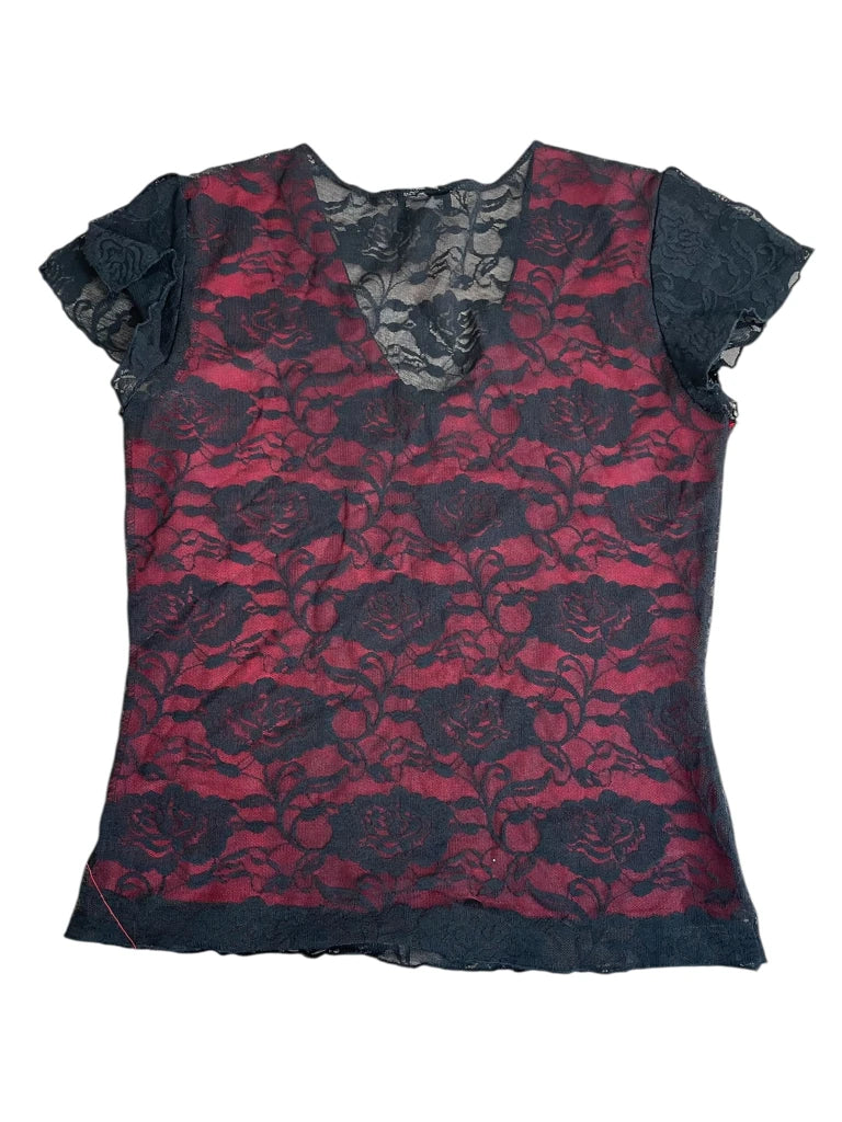 dark romance – mesh floral top (L)
