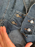 rebel brass – dark denim vest (M)