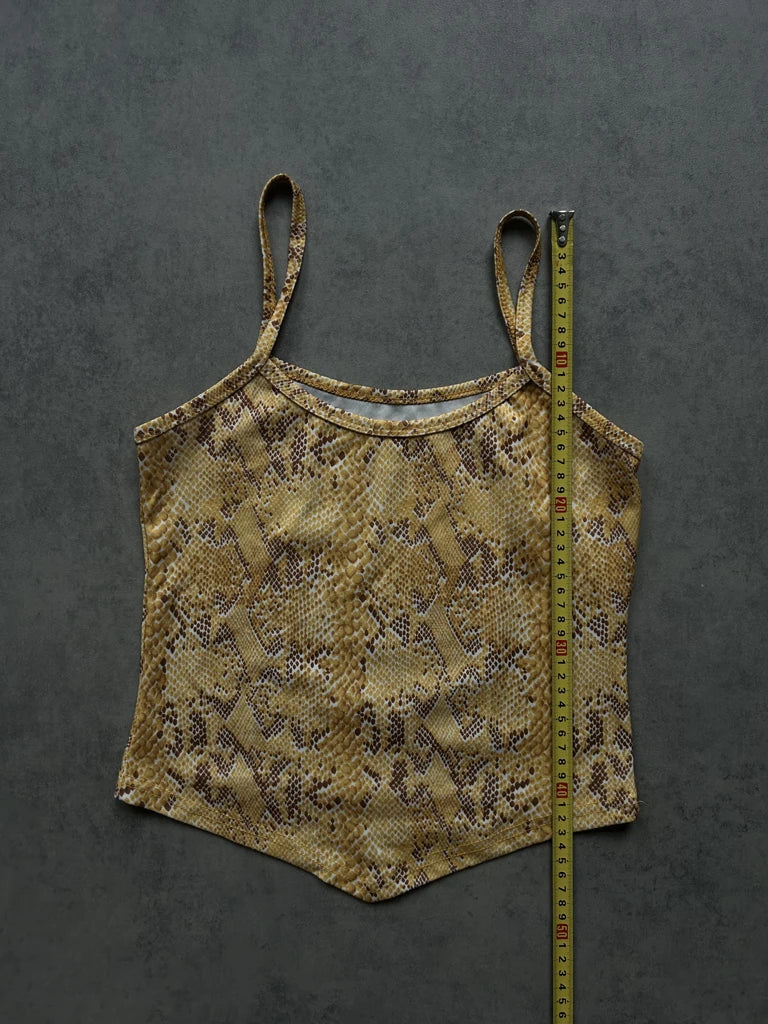 Yellow snake print top