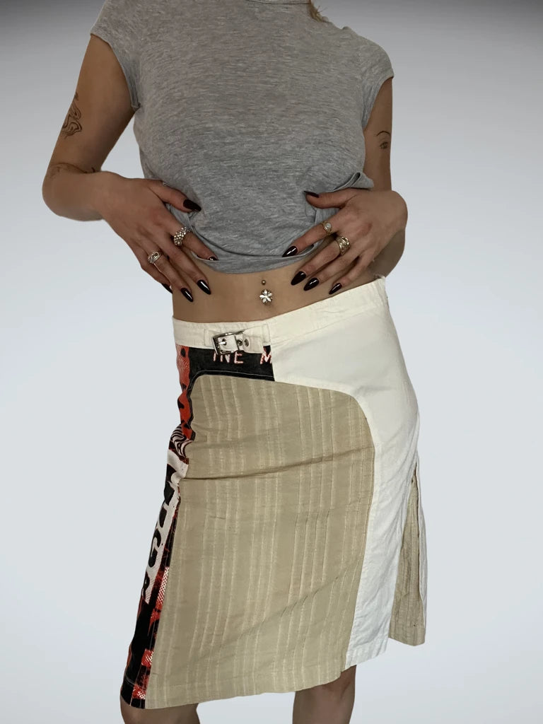 White Skirt with Print