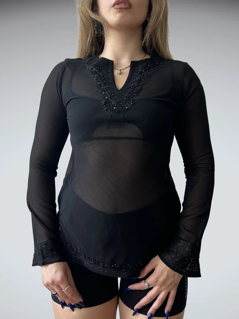 Vintage gennemsigtig top