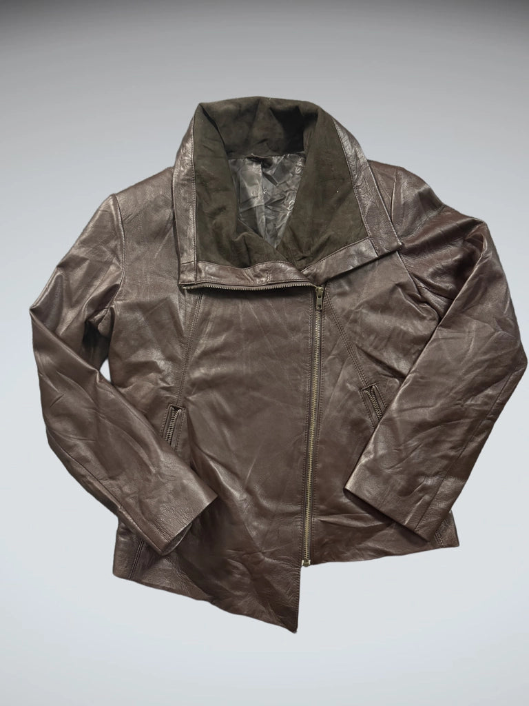 Dormeuril Brown Genuine Leather Jacket (M)