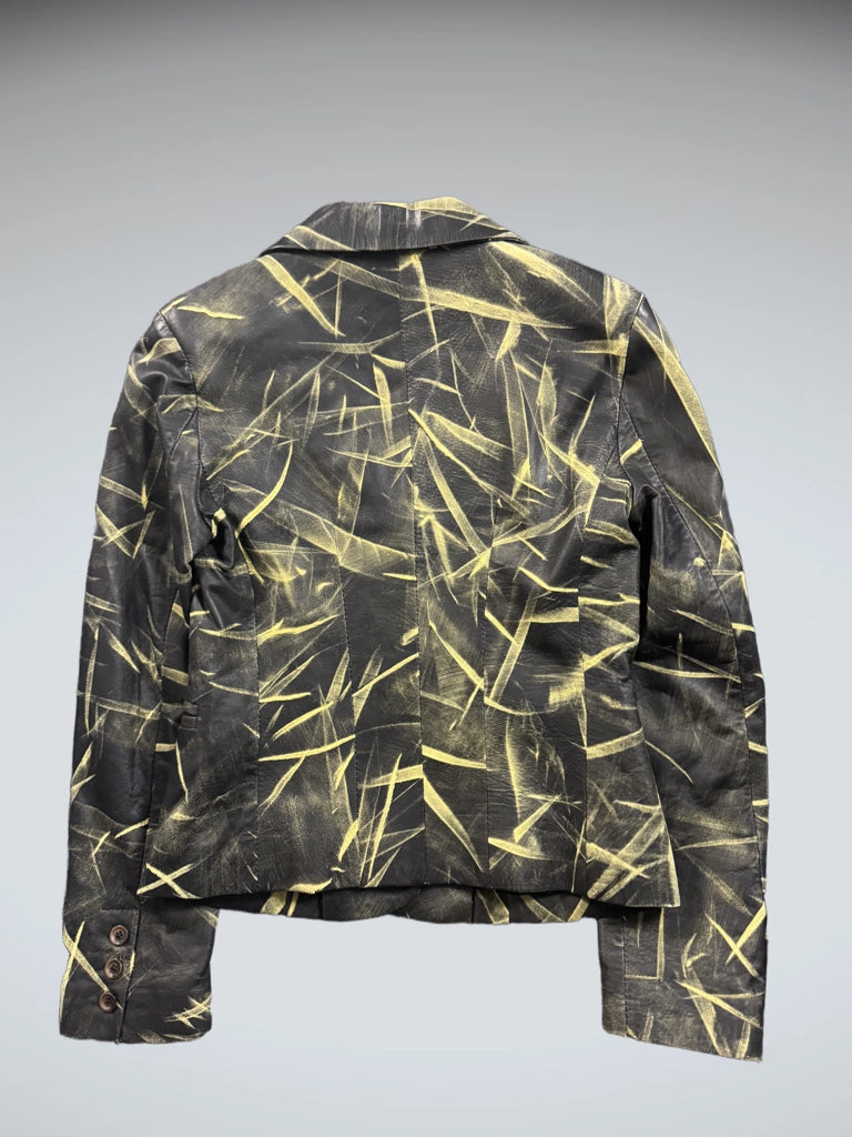 Lepore Pelle Black Pattern Vintage Blazer (M)