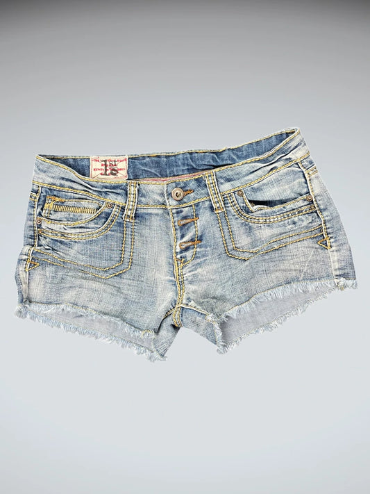 light washed denim hotpants (M)
