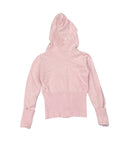 Soft Pink Hooded Zip-Up Knit Jacket (XXS)