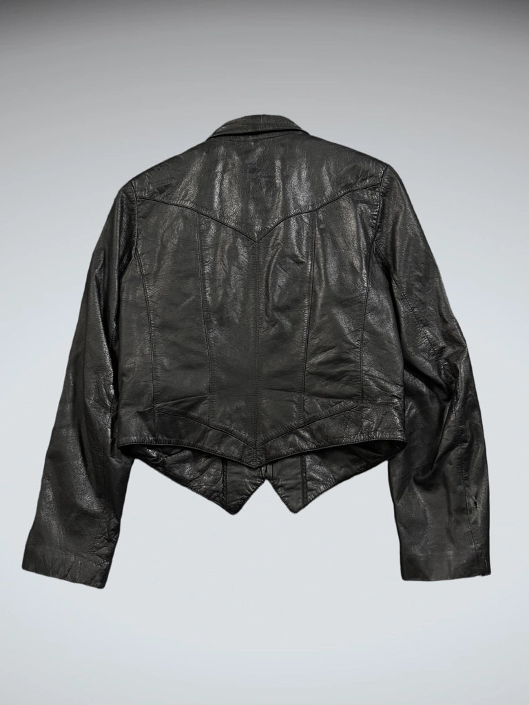 Wilsons Black Genuine Leather Vintage Jacket (M)