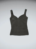 Black-on-Black Patterned Lace Lingerie Top (S)