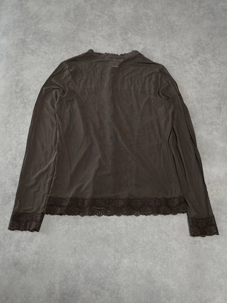 brown lace blouse