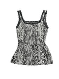 Snakeskin Lace Trim Cami Top (S)