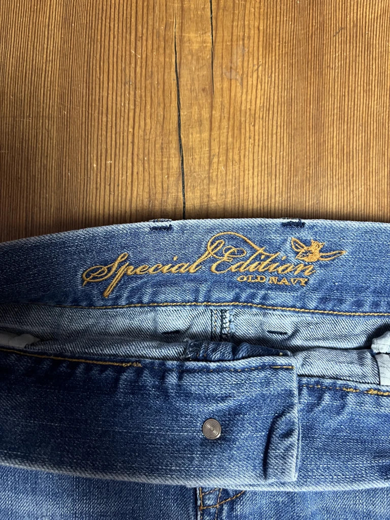 Blue Denim Skirt with Patch