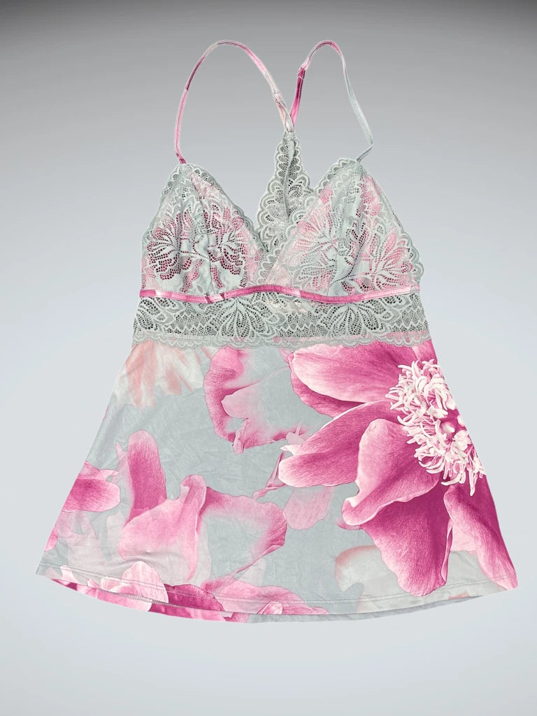Pink Flower Lingerie Top (XS)