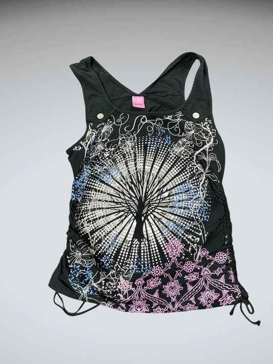Black Y2K Tree Print Top (XL)