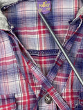 nory fashion checkered hooded shirt (L)
