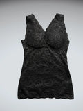 Black Romantic Lace Lingerie-Inspired Top (S)