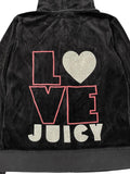 Black Juicy Couture Velour Hoodie with Chain-Trim JC Logo (L)