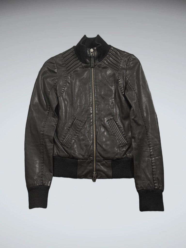 Mlackkage Black Lamb Leather Style Jacket (XS)