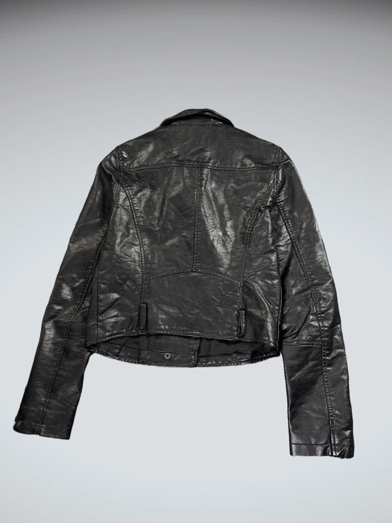 Wild Fable Black Faux Leather Jacket Women (XS)