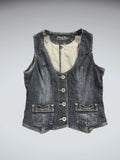 Point Zero Medium Wash Denim Vest Women (M)