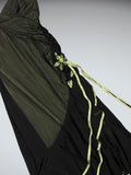 Edgy Neon Trim Black Mesh Dress (M)
