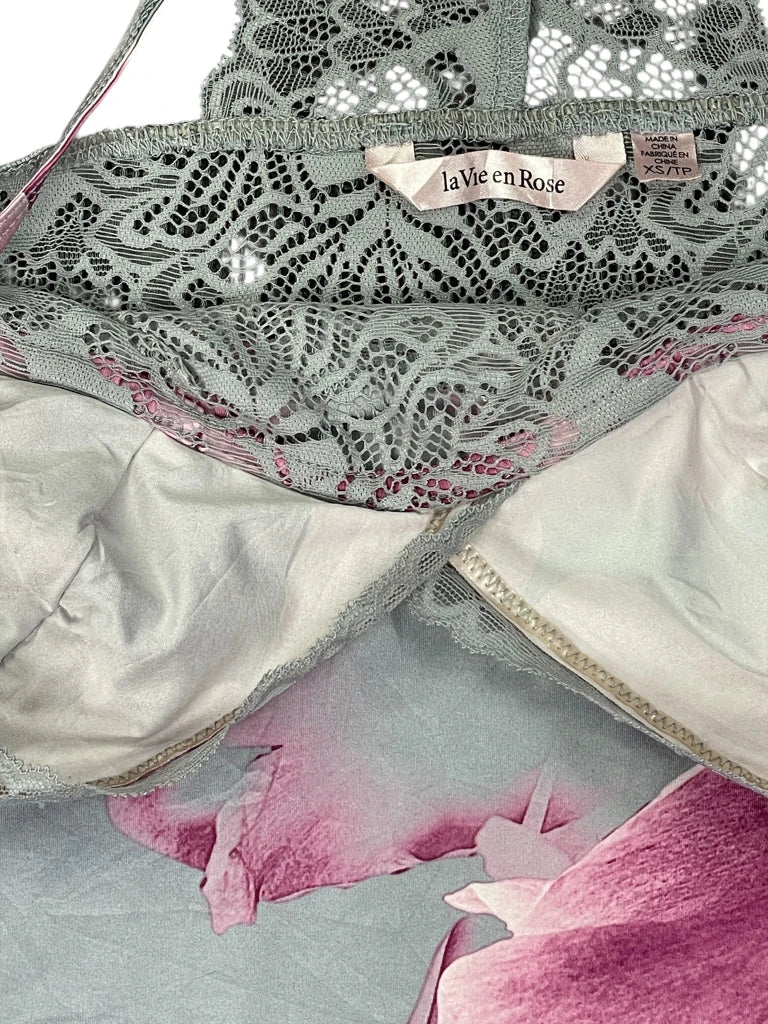 Pink Flower Lingerie Top (XS)