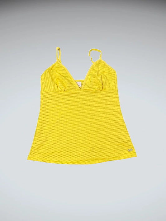 Yellow Mesh Spaghetti Strap Camisole (XS)