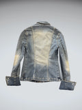 Light Wash Blue Denim Zip Jacket Women (S)